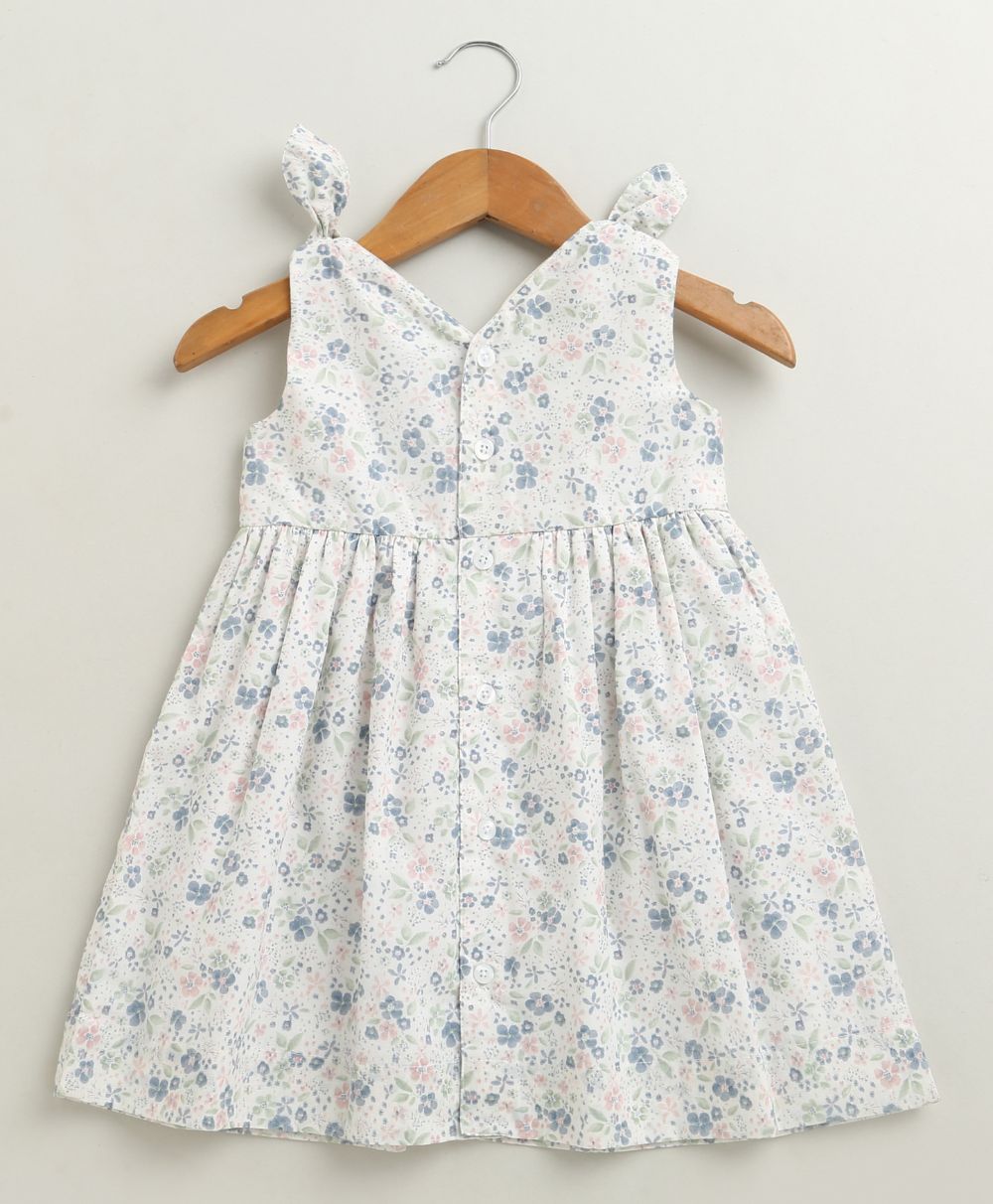 Blossom Breeze Organic Cotton Co-ord Set with A Hat - White