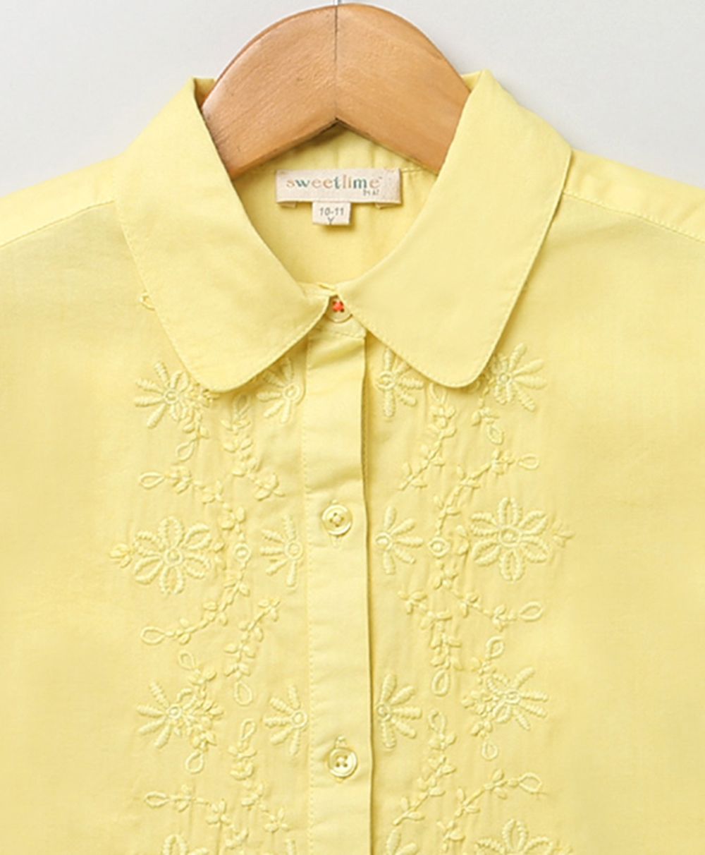 Embroidered Shirt - Yellow