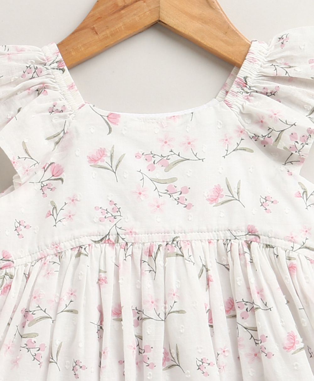 Baby Girl's Organic Cotton Little Meadow Princess Dress & Hairband Set - White