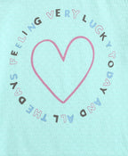 Lucky Heart T-shirt & Bow-Tie Cotton Twill Shorts Co-ord Set - Blue & White