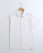 Short Sleeves Cotton Linen Shirt - White