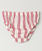 Pink Striped Organic Cotton Dobby Dress & Bloomer Co-ord Set - Off-White