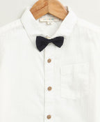 Baby Boys Little Gentleman Formal Co-ord Set - White & Dark Navy
