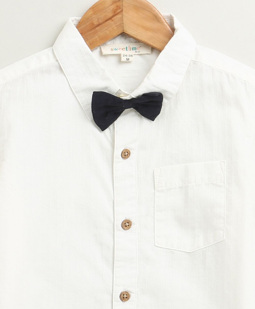 Baby Boys Little Gentleman Formal Co-ord Set - White & Dark Navy