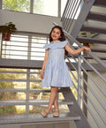 Striped Cotton Sun Dress - Blue & White