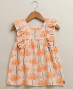 Peach Blossom Cotton Top & Shorts Co-ord Set - Peach & Orange