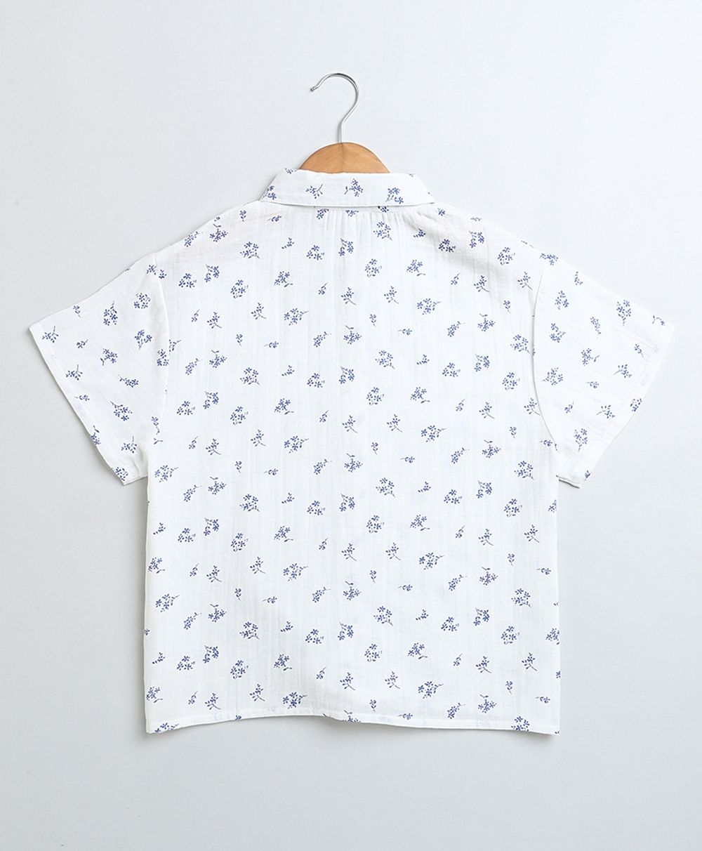 Stylish Floral Print Shirt - White