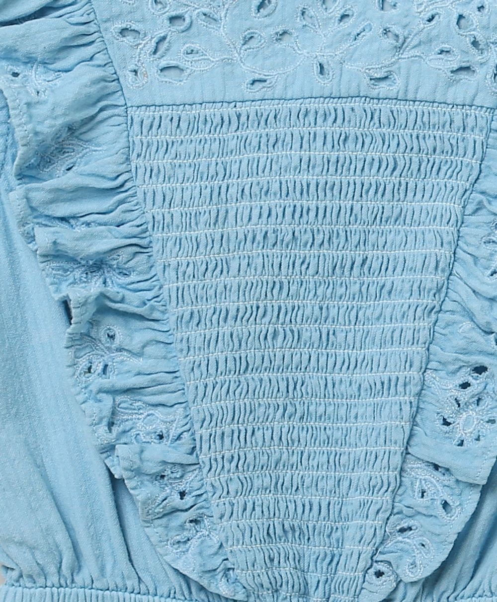 Seersucker Jumpsuit - Light Blue