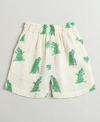Alligator Print Cotton Co-ord Set - White