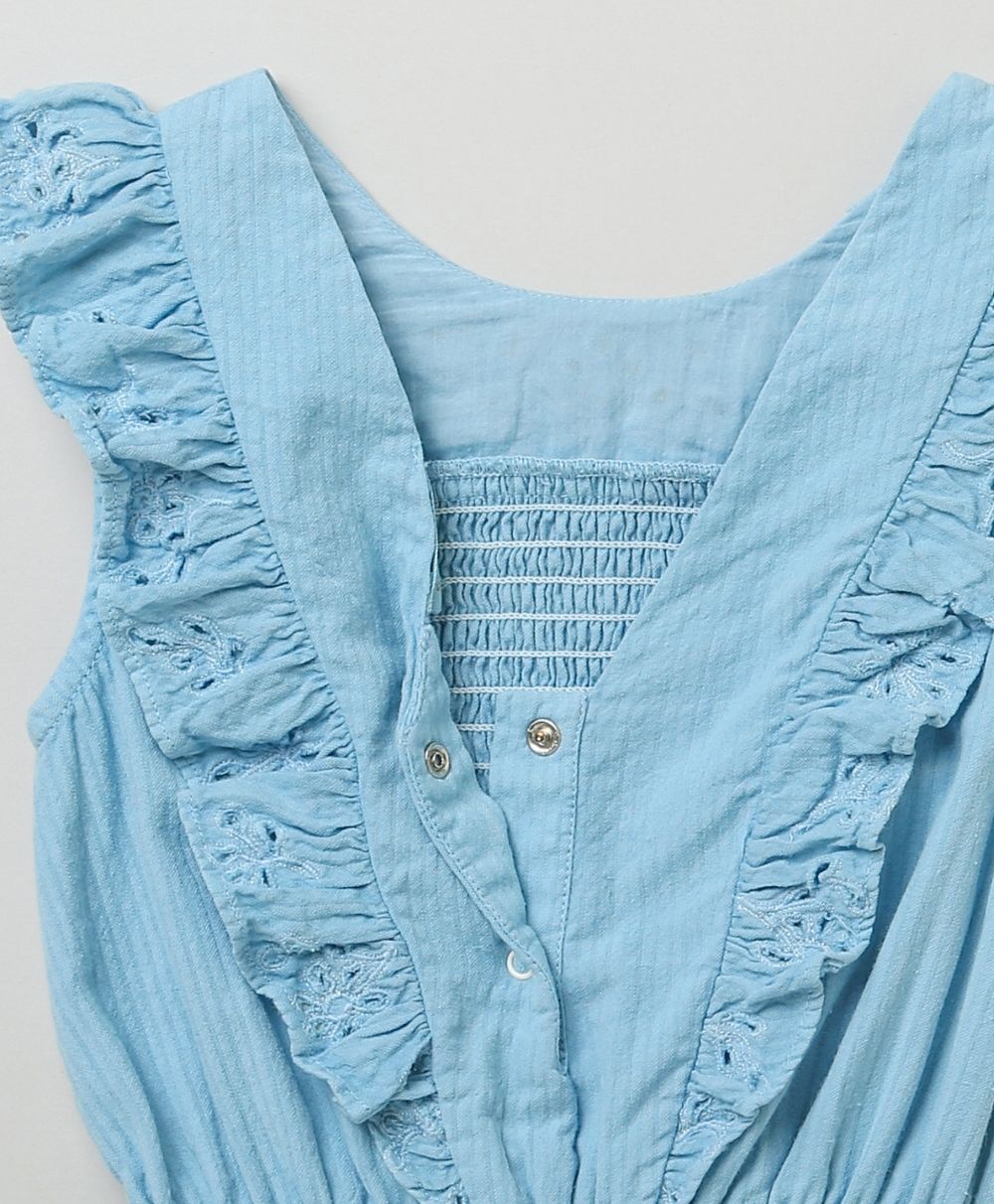 Seersucker Jumpsuit - Light Blue