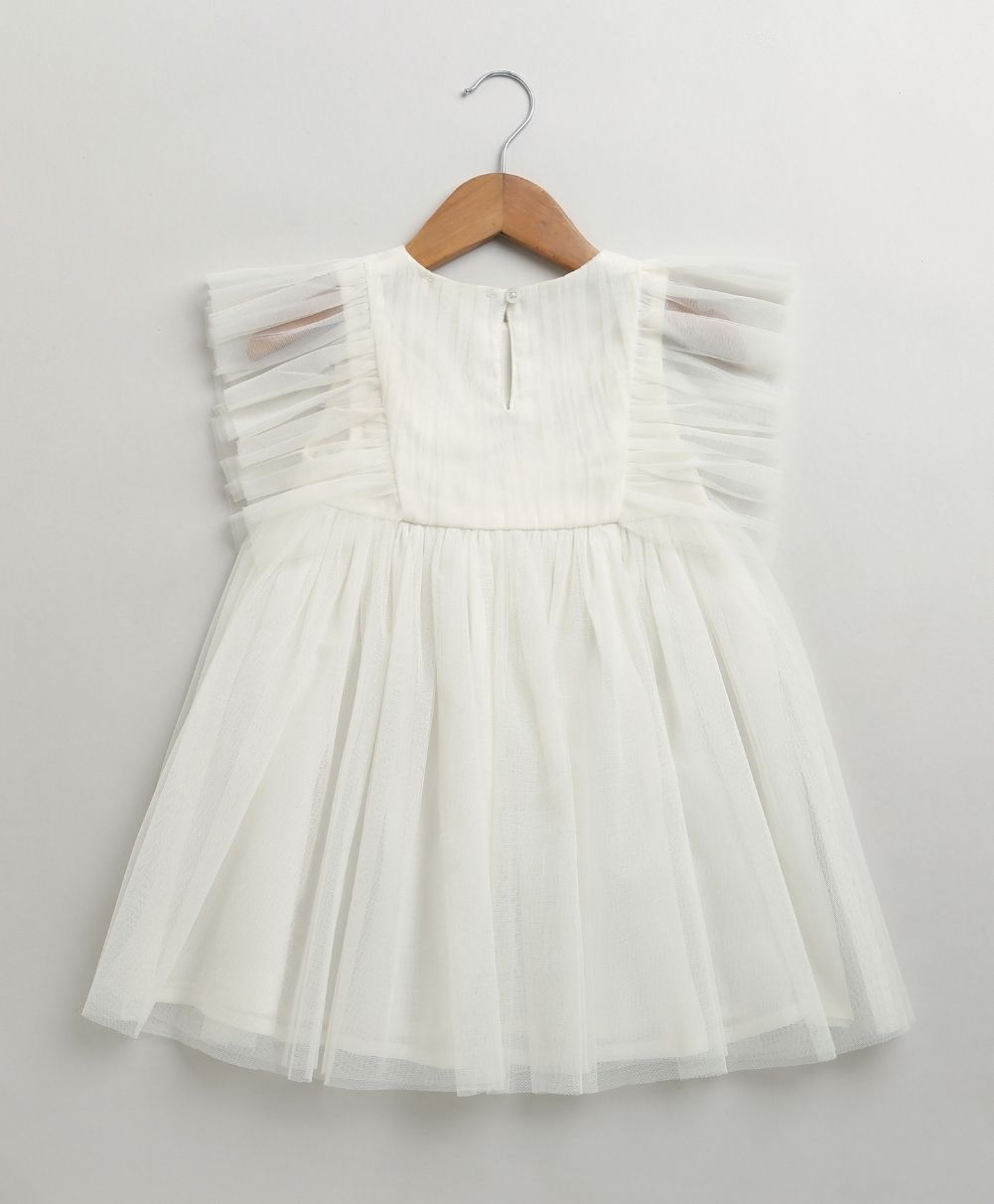 Little Angel White Party Dress- White