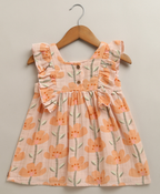 Peach Blossom Cotton Top & Shorts Co-ord Set - Peach & Orange
