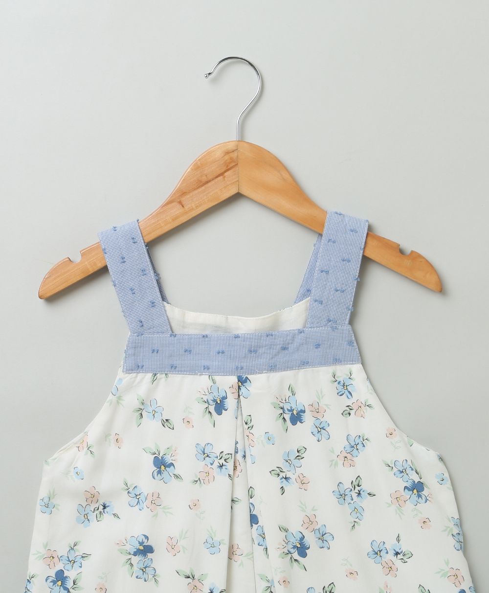 Floral Printed Playsuit - White