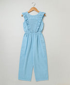 Seersucker Jumpsuit - Light Blue