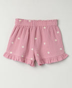Pink Floral Embroidery Organic Cotton Co-ord Set - Pink