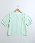 Sweetlime By As Cotton Schiffly Blouse - Mint Green
