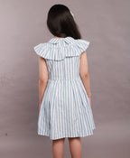 Striped Cotton Sun Dress - Blue & White