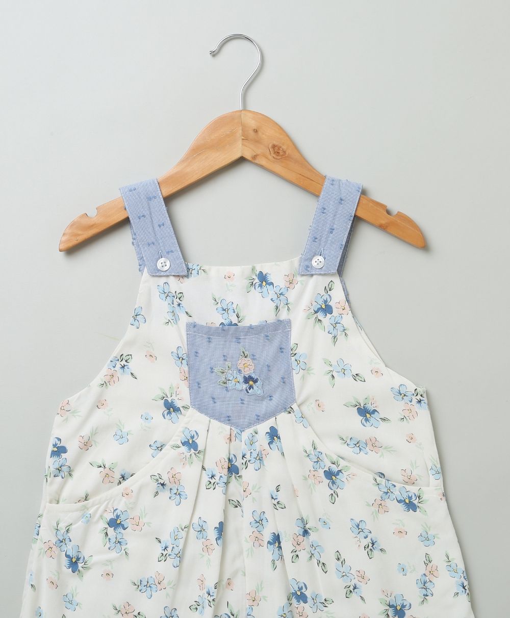 Floral Printed Playsuit - White