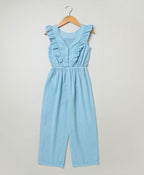 Seersucker Jumpsuit - Light Blue