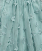 Butterfly Bliss Aqua Tulle Dress- Aqua Blue