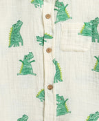 Alligator Print Cotton Co-ord Set - White