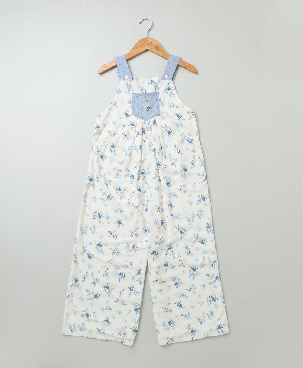 Floral Printed Playsuit - White