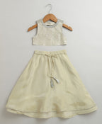 Ivory & Silver Princess Lehenga Set - Golden