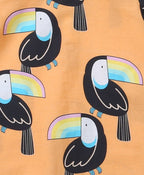 Unisex Toucan Print Romper - Orange