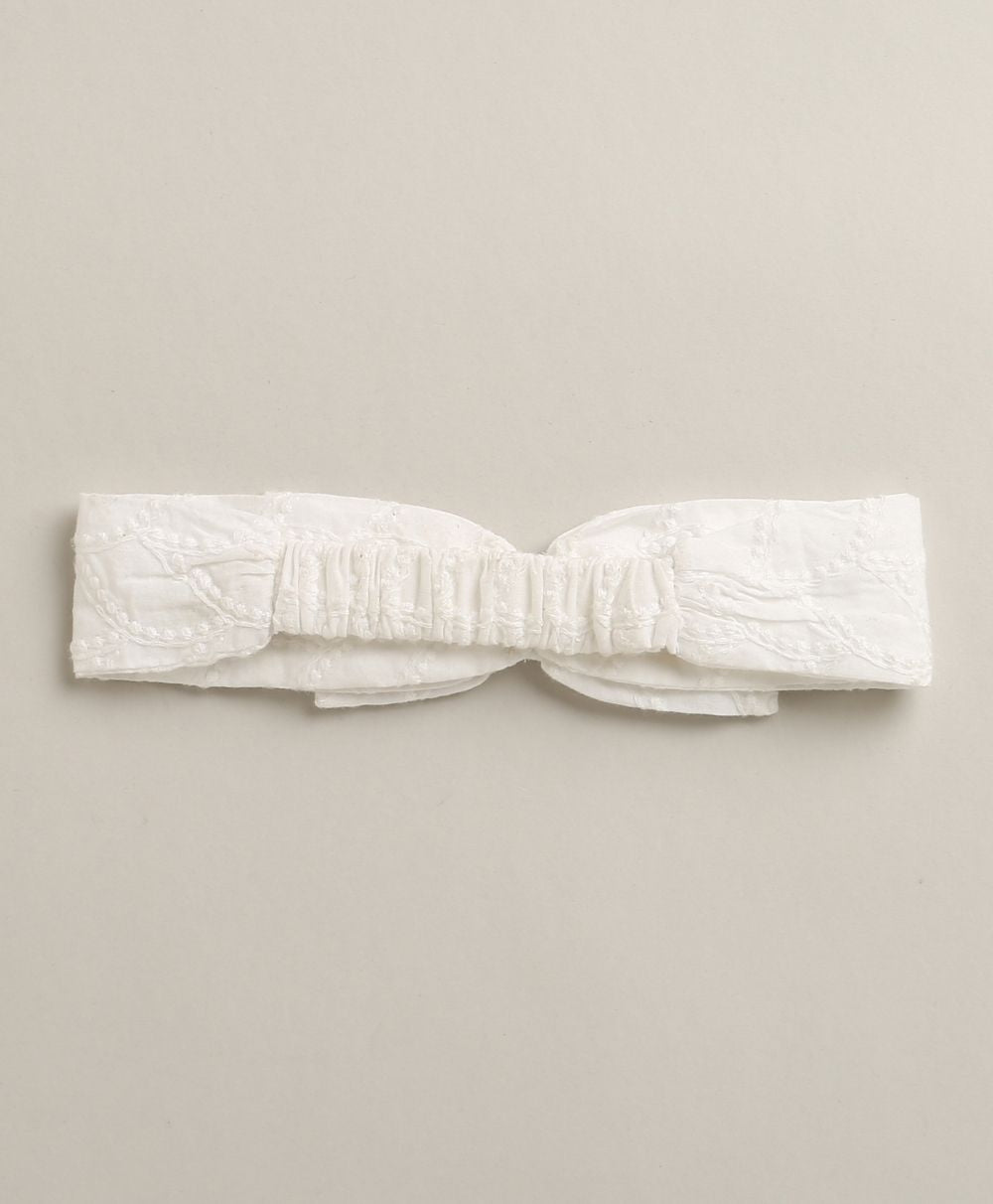 Organic Cotton Angel Pearl Baby Girl Dress with Headband - White