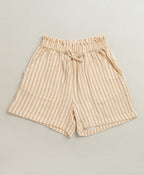 Baby Girls Honey Stripe Organic Cotton Co-ord Set with a Hat - Beige