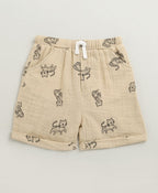 Tiger Print Cotton Co-ord Set - Beige