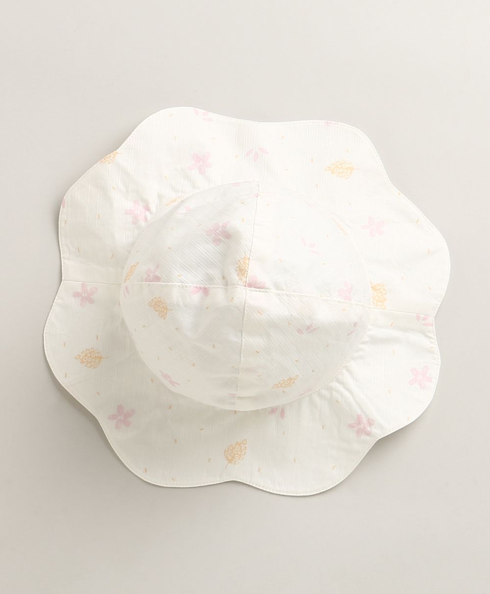 Baby Girls' Cotton Buttercup Breeze Romper & Hat Set - White