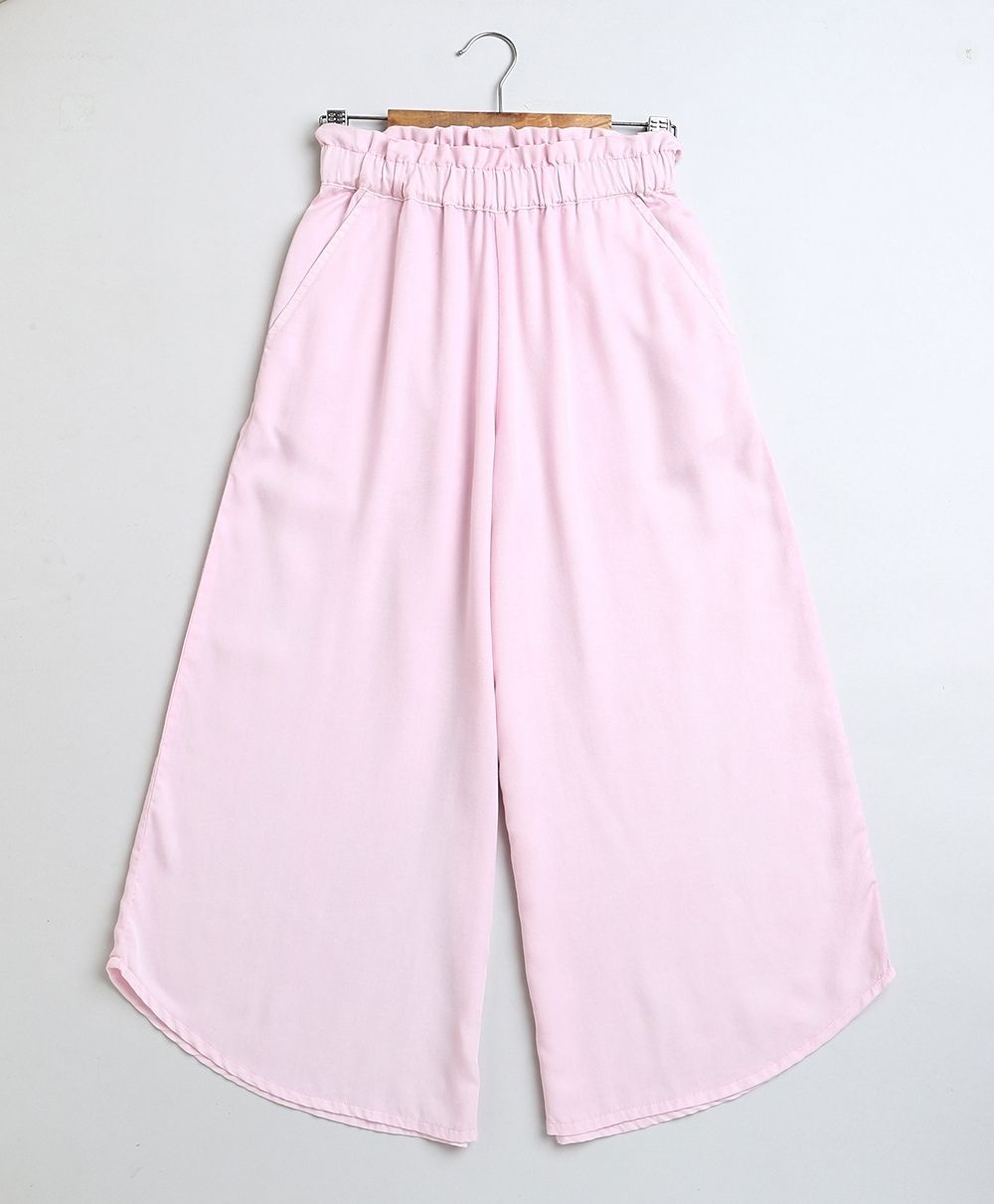 Over Dyed Frill Sleeves Top & Plazzo Pants Co-ord Set - Pink