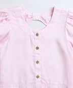 Over Dyed Frill Sleeves Top & Plazzo Pants Co-ord Set - Pink