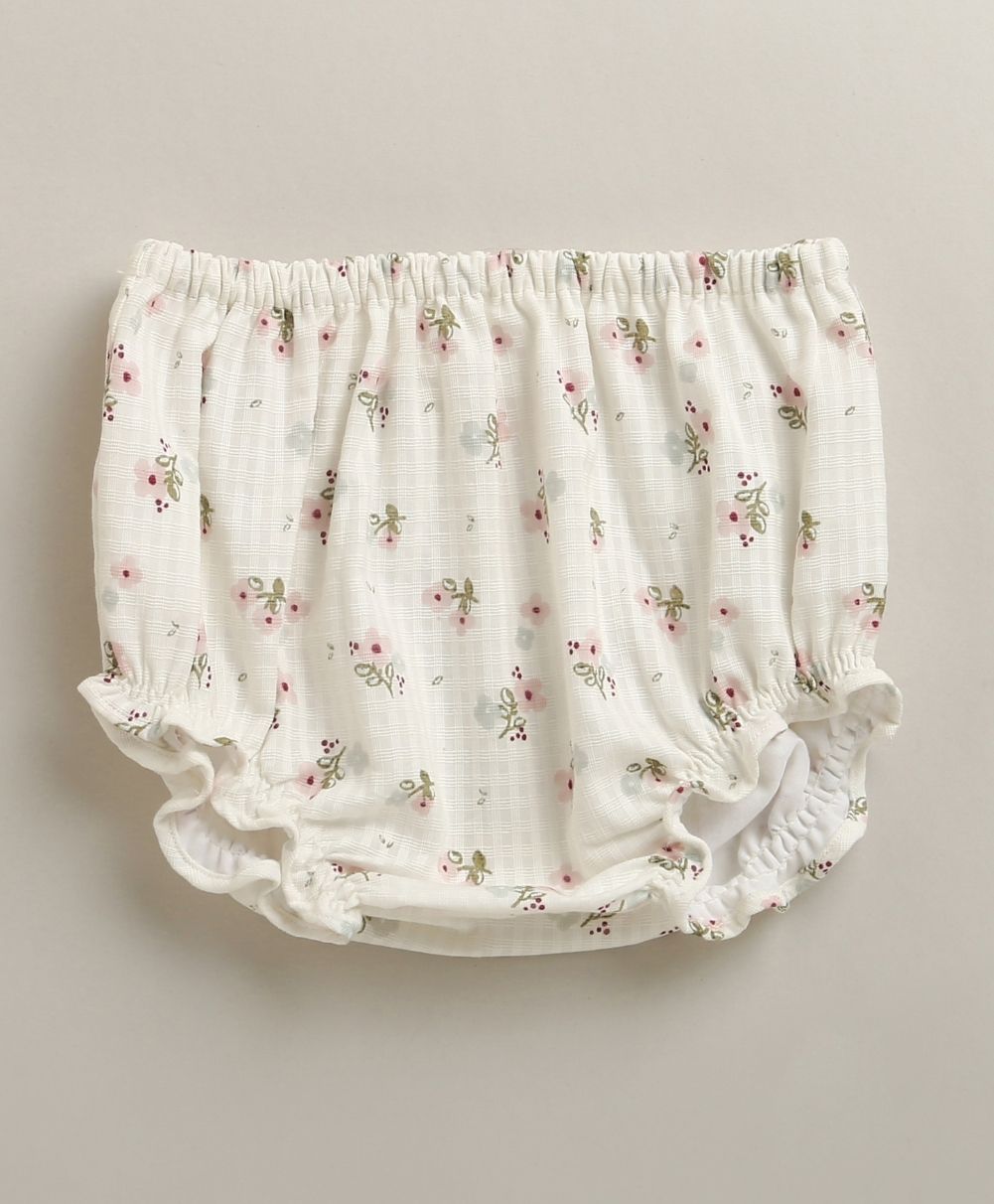 Dobby Shell Top & Pink Tweed Organic Cotton Shorts Set – White