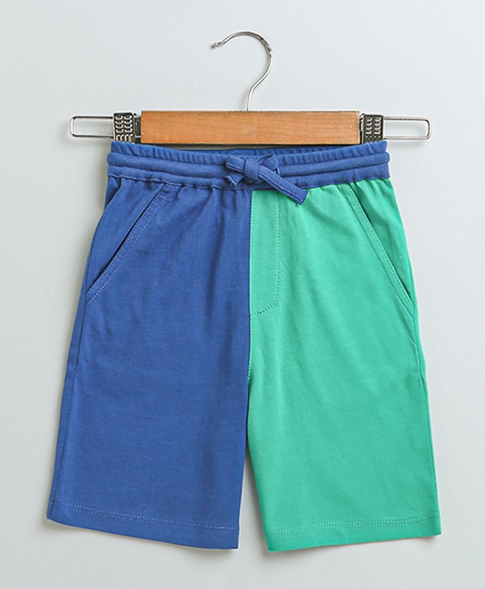 Color Blocked Co-ord Set - Green and Blue
