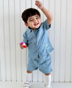 Cotton Denim Shirt - Blue