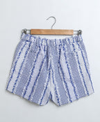 Cotton Jacquard Shorts - Blue & White