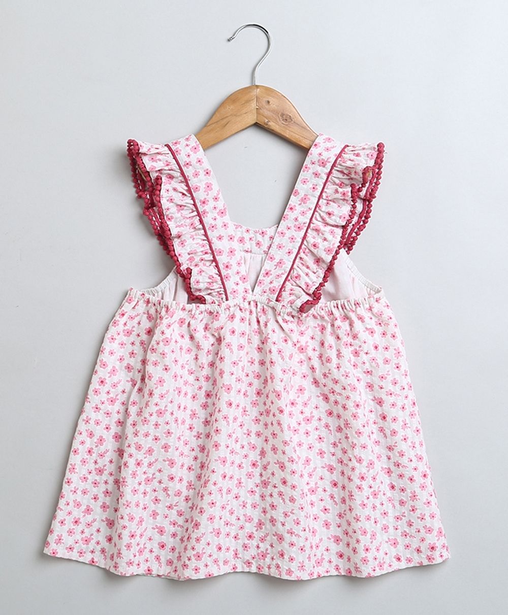 Stylish Floral Print Top And Shorts Coord Set - Pink