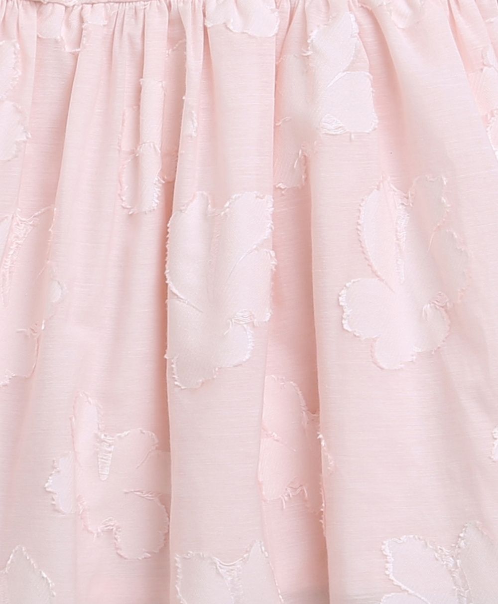 Jacquard Flared Cotton Dress - Rose Pink