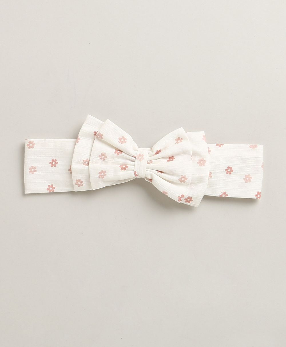 Baby Girls' Cotton Tiny Petal Summer Romper & Hairband Set - White