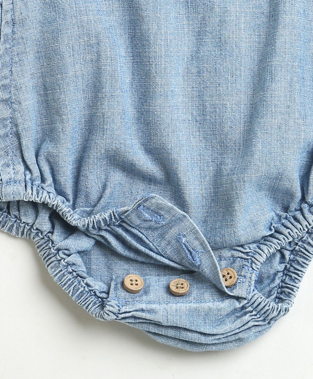 Unisex Denim Koala Print Romper - Blue