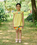 Flutter Sleeves Top - Yellow