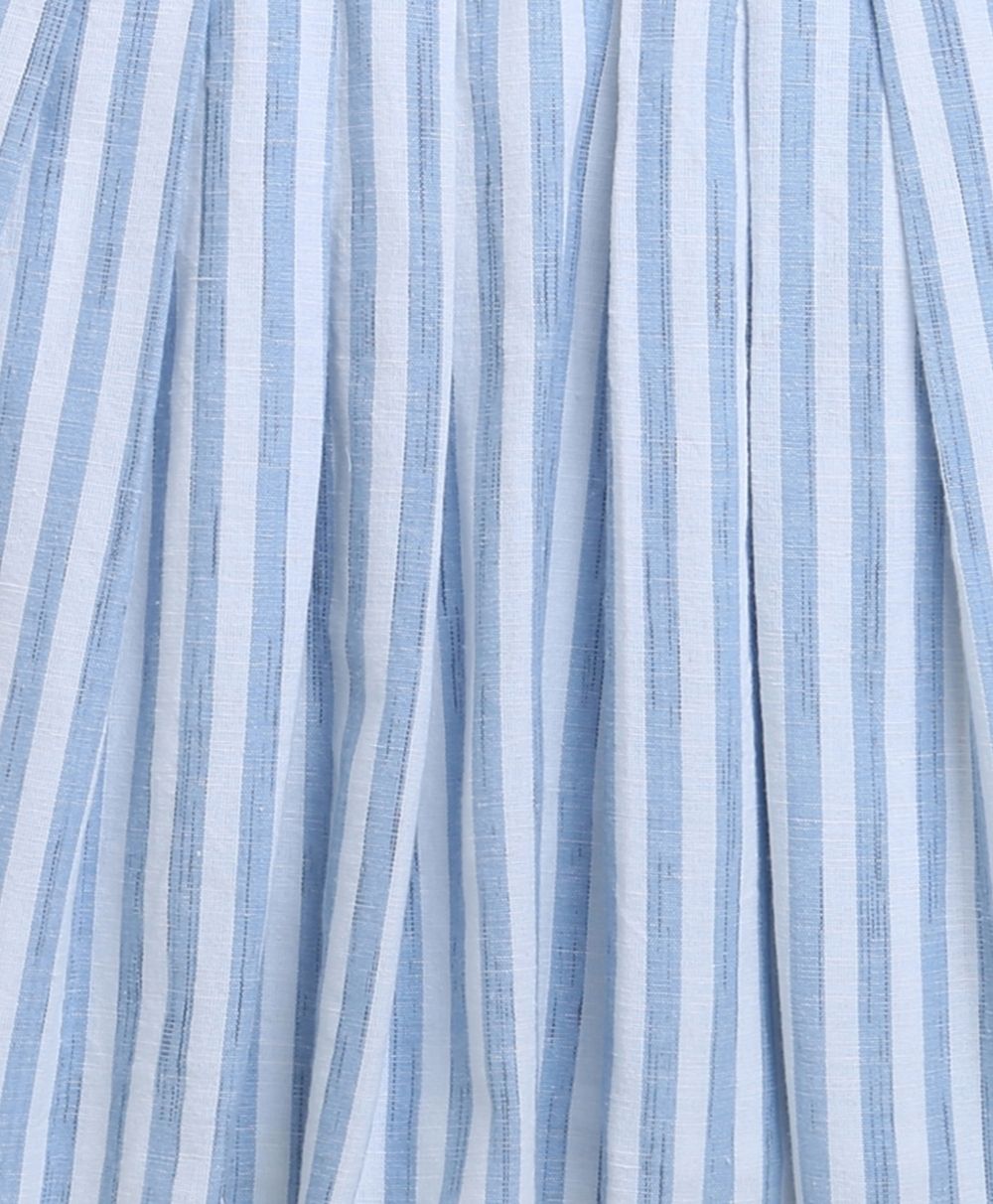 Striped Cotton Sun Dress - Blue & White