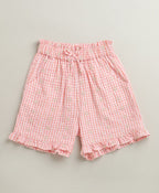 Baby Girls Gingham Daisy Organic Cotton Co-ord Set with a Hat - Soft Pink