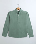 Full Sleeves Cotton Slub Shirt - Olive