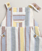 Baby Boys' Sunbeam Stripes Organic Cotton Romper & White T-shirt Set - Multi