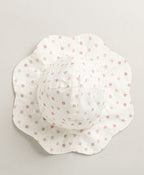 Baby Girls' Cotton Tiny Petal Summer Romper & Hat Set - White