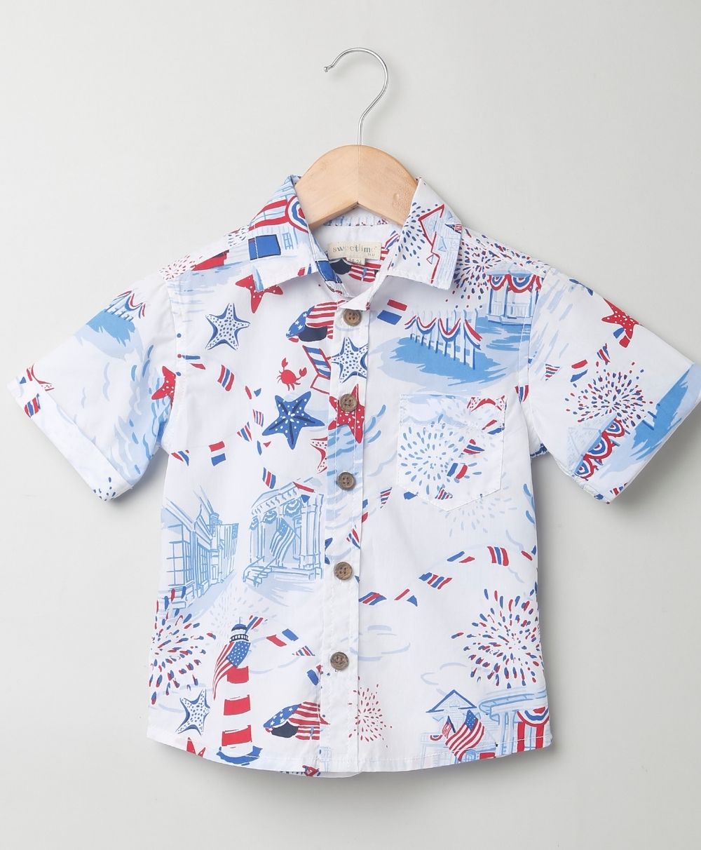 Light House Cotton Shirt - White