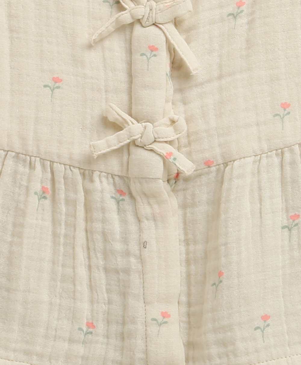 Vintage Floral Eyelet Cotton Co-ord Set- Off White